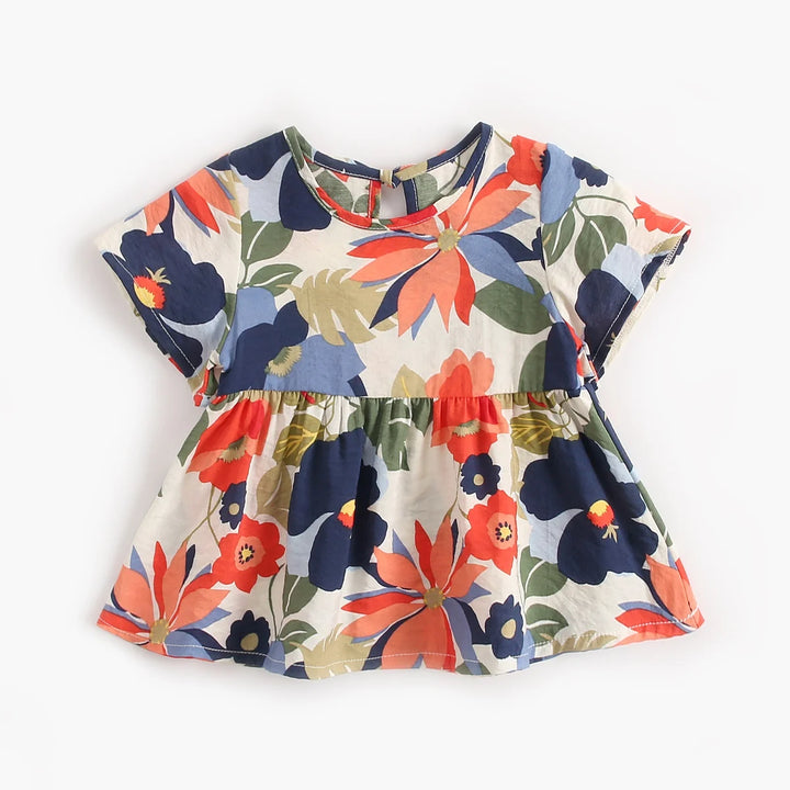Sanlutoz Summer Baby Girls Dresses Princess Cotton Dress for Baby Flowers Baby Clothes Short Sleeve