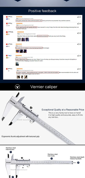 SHAHE 200 mm 0.02 mm Stainless Steel Vernier Caliper Measuring Tools Caliper Vernier 200 mm