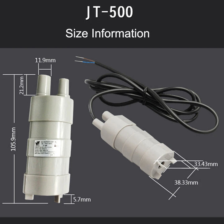 High Quality Hot Salable 12V DC 1.2A 5M 600L/H 6-12V For solar Aquarium Three wire Micro Submersible Motor Water Pump