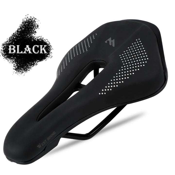 WEST BIKING Bicycle Saddle Comfortable Bike Seat Wear-resistant PU Leather Hollow Road Bicycle Parts Cycling Saddle Bike Cushion