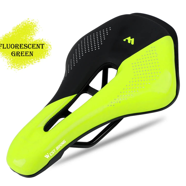 WEST BIKING Bicycle Saddle Comfortable Bike Seat Wear-resistant PU Leather Hollow Road Bicycle Parts Cycling Saddle Bike Cushion