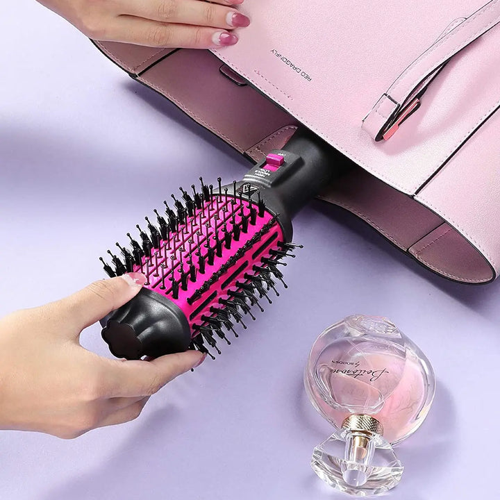 KIPOZI Hot Air Brush 4 in 1 Hot Air Comb Reduces Frizz Static Electricity Hair Dryer Blow Dryer Brush Create Voluminous Curls