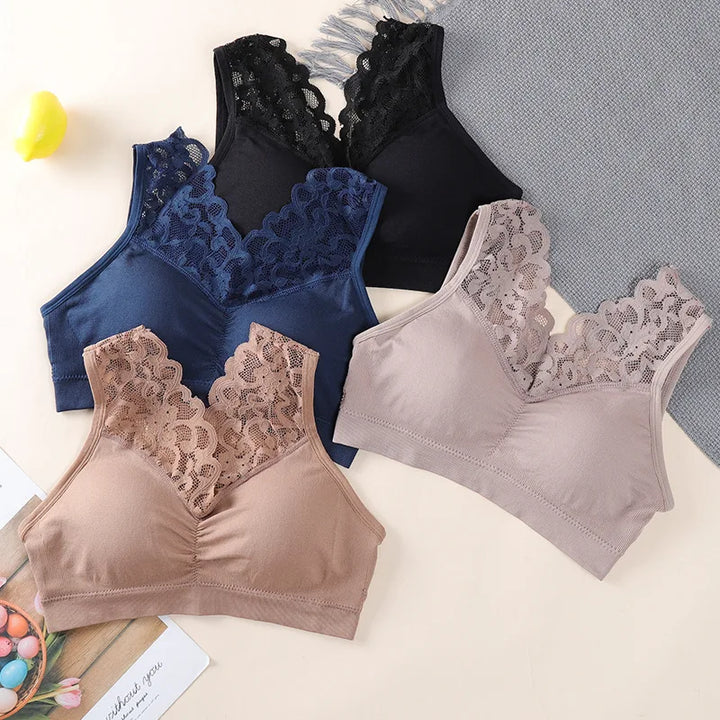 Bras For Women Plus Size Push Up Bra Sexy Lace Underwear Sleep XL XXL Bralette Seamless Vest With Pad Underwear Top BH