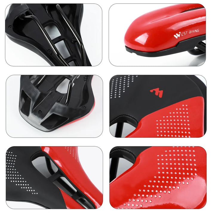 WEST BIKING Bicycle Saddle Seat Road Mountain Bike Cushion For Men Women PU Leather Shockproof Racing Saddle MTB Cycling Saddles