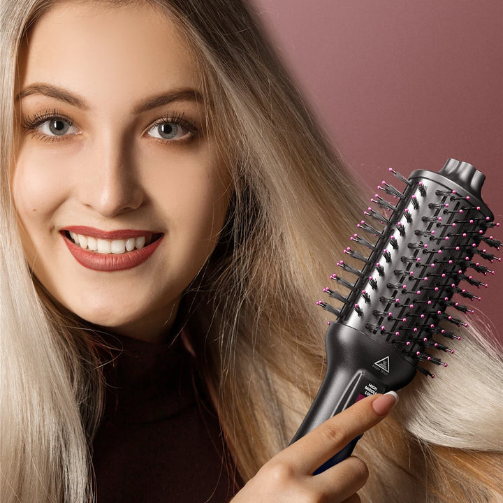 KIPOZI Hot Air Brush 4 in 1 Hot Air Comb Reduces Frizz Static Electricity Hair Dryer Blow Dryer Brush Create Voluminous Curls