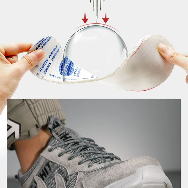 Men Work Safety Shoes Steel Toe Head Anti-puncture Anti-Stabbing Wearable Breathable Light Soft Sneakers Boots Construction