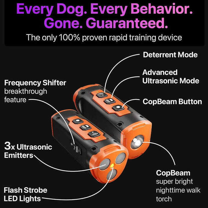 Handheld Rechargeable Outdoor Dog Repeller High Distance 49ft Ultrasonic Bark Control Made of Durable Plastic
