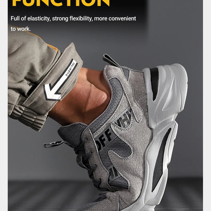 Men Work Safety Shoes Steel Toe Head Anti-puncture Anti-Stabbing Wearable Breathable Light Soft Sneakers Boots Construction
