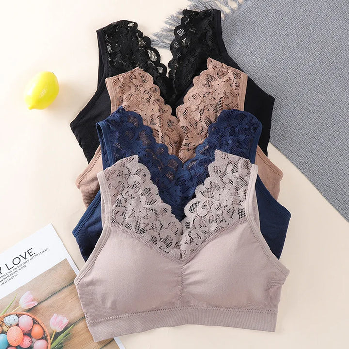 Bras For Women Plus Size Push Up Bra Sexy Lace Underwear Sleep XL XXL Bralette Seamless Vest With Pad Underwear Top BH