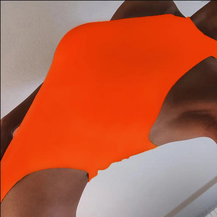Women Ladies Sexy Sleeveless Solid Color High Cut Slim Skinny Bodycon Club Beach Fashion Halter Bodysuits Leotard