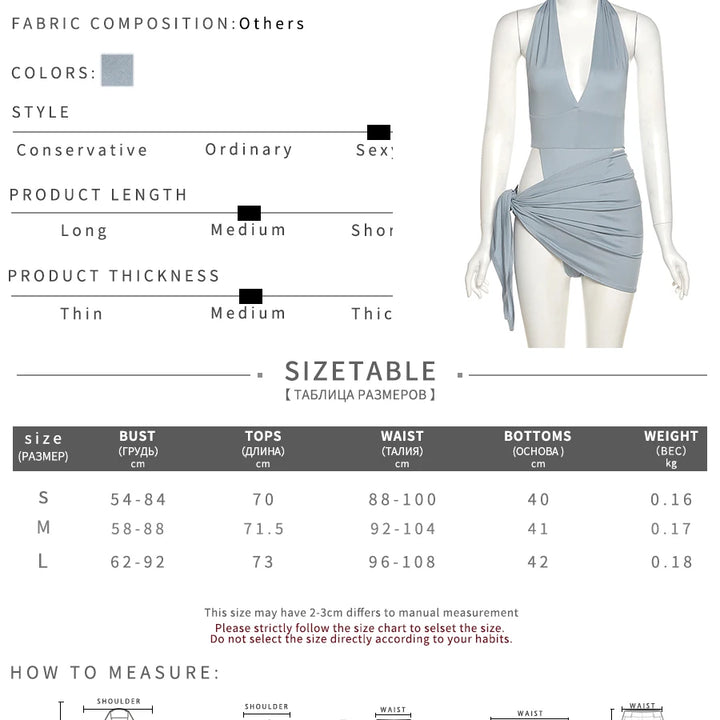 Nibber Sexy Beach Vacation Wear Basic Bikini Bodysuit Skirts 2 Two Piece Sets For Women's Clothing Suits  Swimsuit Female 2024