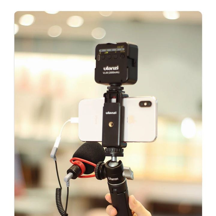 Ulanzi U-Vlog lite Mini Tripod with 360° Ball Head & Cold Shoe Selfie Stick Tabletop Tripod for Camera iPhone Android Phone DSLR