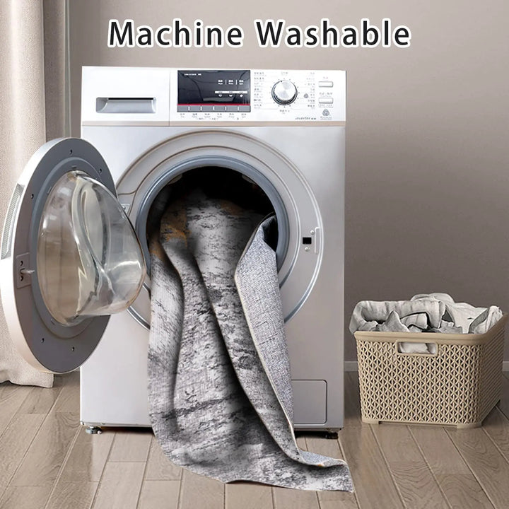 Washable Rug,Abstract Modern Area Rugs with Non-Slip Backing, Non-Shedding Floor Mat Throw Carpet for Living Room Bedroom