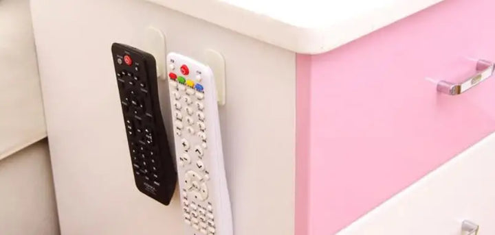 2Pairs Multi-Purpose Storage Holder Hanging Hooks for TV Air Conditioner Remote Control Room Organizer Plastic Sticky Hooks