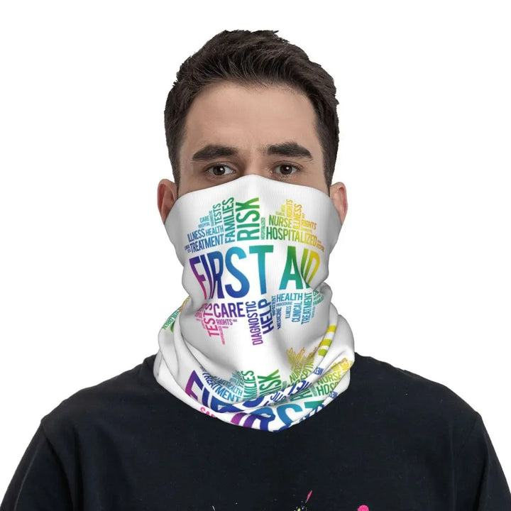 Custom Nursing Pattern Nurse Bandana Neck Gaiter for Ski Cycling Women Men Wrap Scarf Health Care Headband Warmer