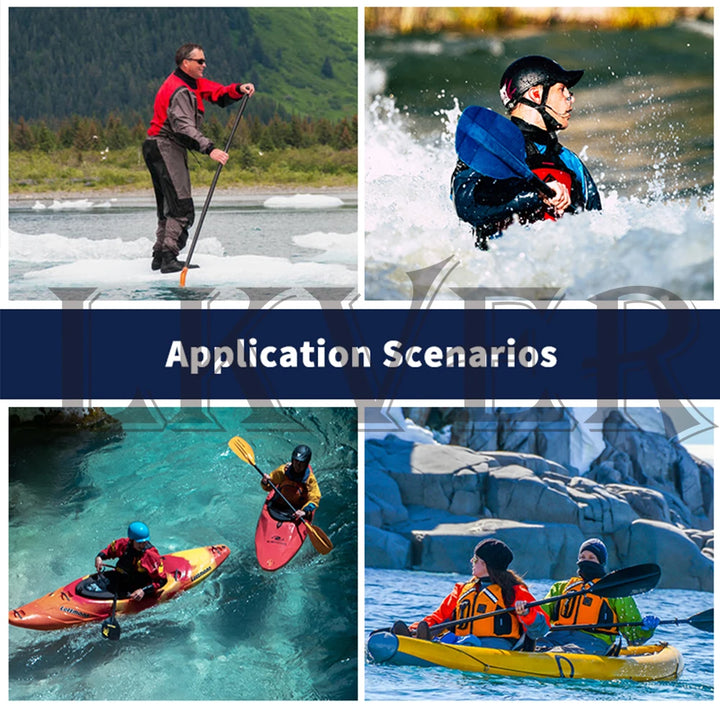 Dry Top With Dual Adjustable Neoprene Outer Skirt, a self-draining Zippered Chest Pocket Latex Wrist and Neck Gaskets