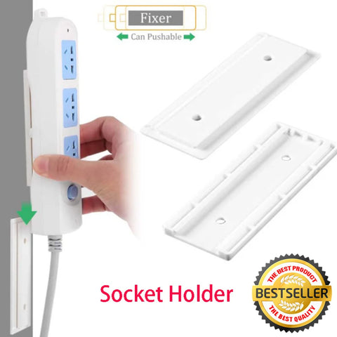 1pcs Power Strip Bracket Self Adhesive Socket Holder Patch Panel Power Strip Holder Wall-Mounted Socket Cable Fixer Rack