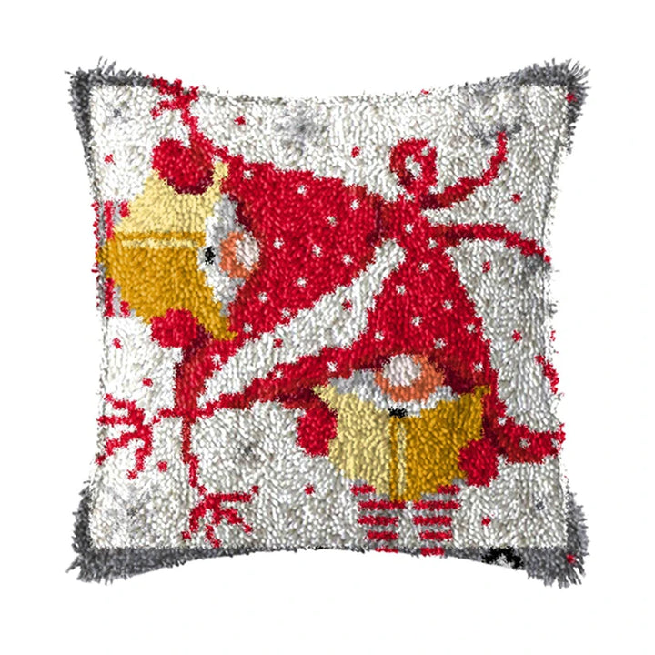 Christmas Vintage Classic Latch Hook Set Embroideried Latch Hook Kits Flower Latch Hook Pillow Button Pad Package Handmade Cross