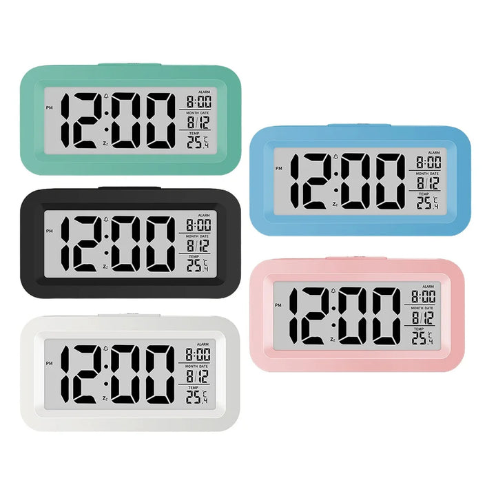 1 Pcs Cute Digital Alarm Clock Backlight Snooze Mute Calendar Clock Desktop Table Clocks Temperature Electronic LED Clock