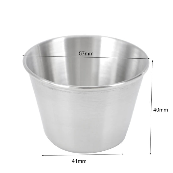 12 Pcs Stainless Steel Condiment Sauce Cups,Commercial Grade Dipping Sauce Cups,Ramekin Condiment Cups Portion Cups