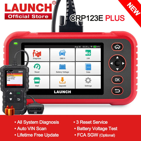 LAUNCH Official - X431 CRP123E PLUS Car Diagnostic Tools OBD OBD2 Full System Code Reader Scanner SAS OIL ETS Reset Free Update