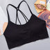 Letter strap back underwear women without underwire integrated with chest cushion back heart strap women wrap chest fitness yoga