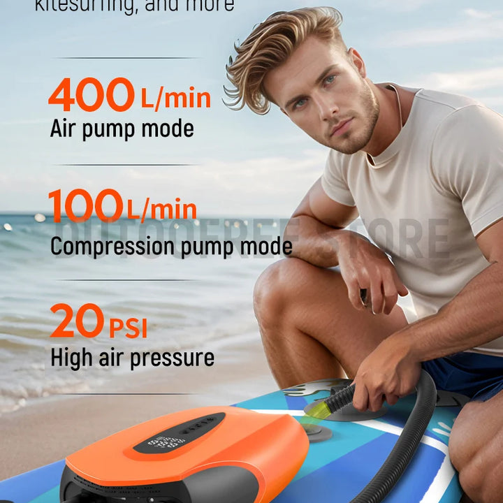 Wireless Electric Air Pump for SUP High Volume Portable Inflator Dual Function Boat Air Compressor Boat Inflatable Pump