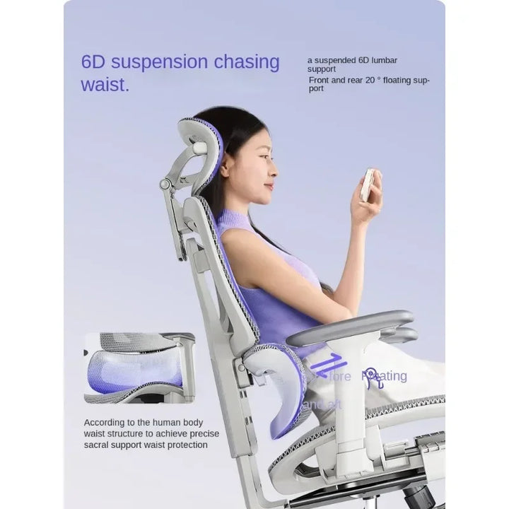 Comfortable Ergonomic Office Chair with Adjustable Height and Lumbar Support for Long Sitting Hours and Gaming