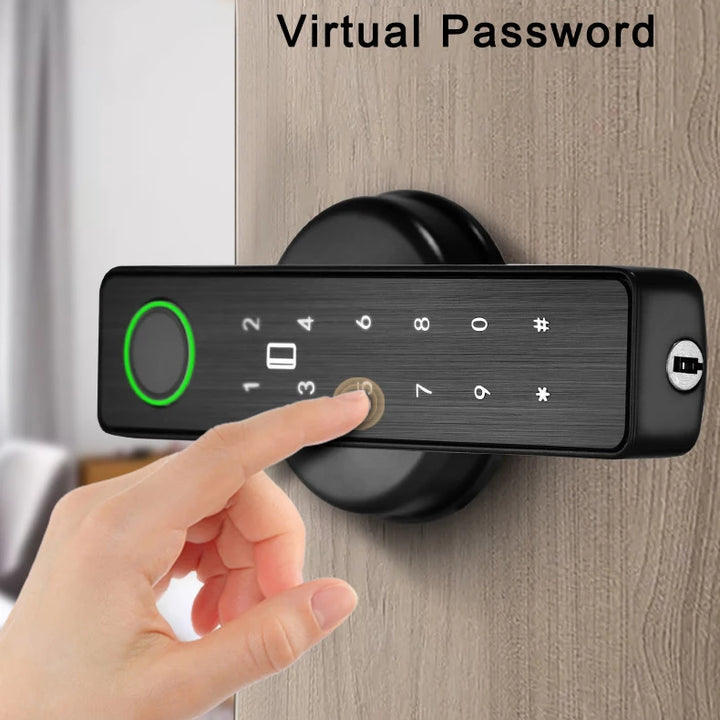 Tuya SmartLife APP WiFi Remote Control Smart Fingerprint Password RFID IC Card Lock Dead Bolt For Indoor Home Wooden Metal Door