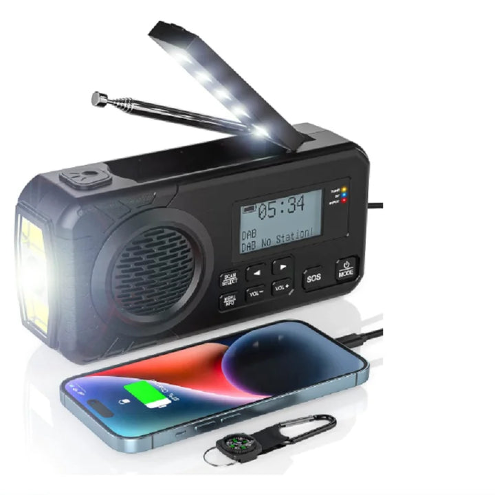 Solar Hand Crank Emergency Weather Radio,SW/AM/FM Portable Radio with 3 LED Flashlight 4000mAh Power Bank Cellphone Charger