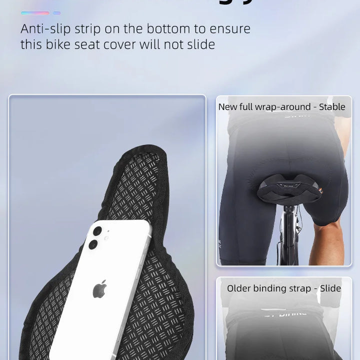 WEST BIKING Comfortable Bicycle Saddle Cover Breathable Rebound Silicone Foam Bike Seat Cover With Rain Cover Bike Accessories