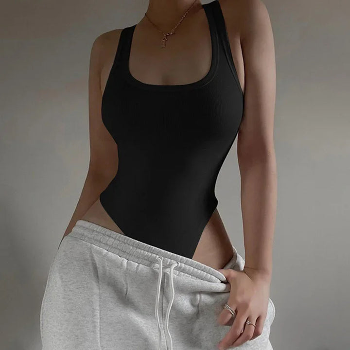 HELIAR Sleeveless Knit Bodysuit Hot Summer Sexy Bodycon Off Shoulder Halter Tops Casual Street Bodice For Women ClubWear