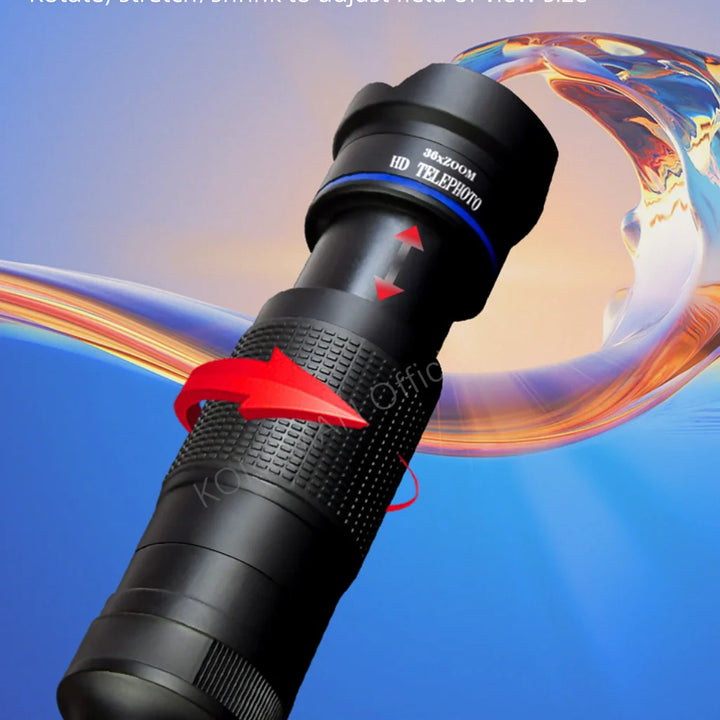 Telephoto Zoom Macro Fisheye 4-in-1 Wide-angle Lens Kit Phone Camera Lens 36X Phone Telephoto IPhone Samsung Xiaomi Huawei