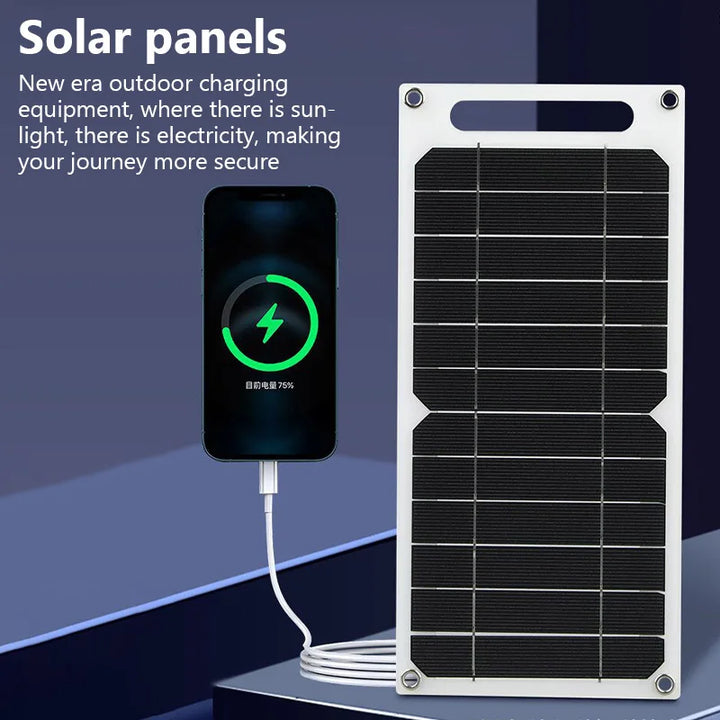 6W Solar Panel with USB Outdoor Waterproof Hiking Camping Portable Battery Mobile Phone Charging Panel 5V Solar Charger