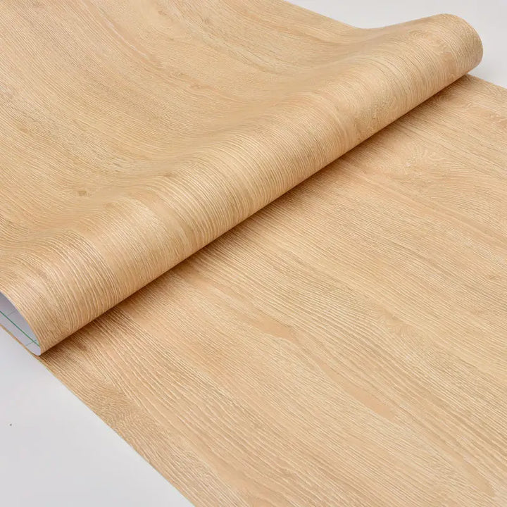 Yellow Oak Imitation Wood Waterproof PVC Self-adhesive Wallpaper Removable Wall Sticker For Door Cabinet Furniture Decoration