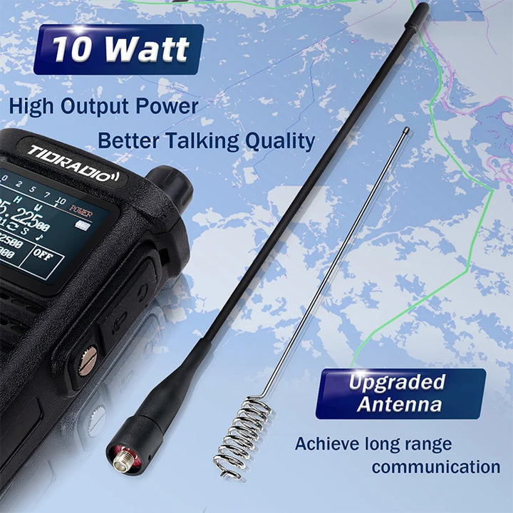 2PCS TIDRADIO 2nd Gen H8 Walkie Talkie Long Range Professional Radio Connection APP Wireless Programming Portable Radio GMRS