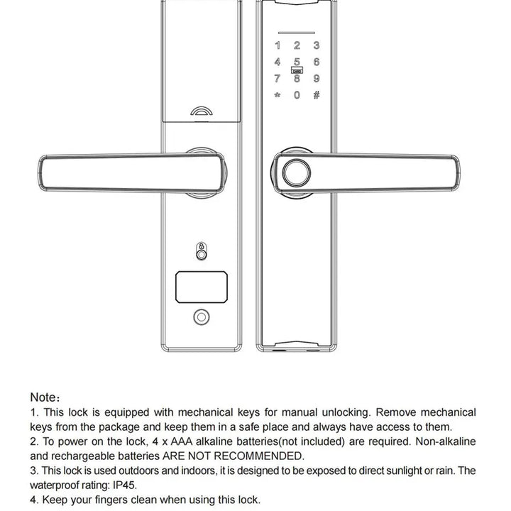 PHIPULO New Smart Door Lock With Tuya APP Digital Electronic Lock Smart Home Wooden Door Lock Biometric Fingerprint