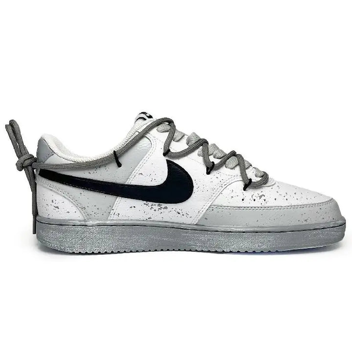 【Customize】Nike Court Borough Skateboarding Shoes Men Low-top Grey/white Sneakers shoes DH2987-101