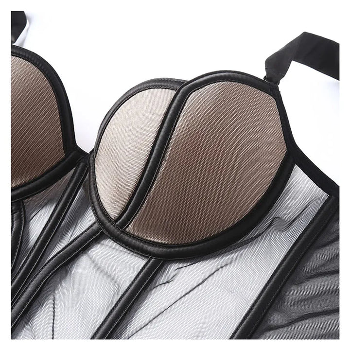 CINOON Women Push UpTransparent Lingerie New Sexy Shaper Bra Thin Beauty Back Underwear Female Fishbone Gauze Bralette