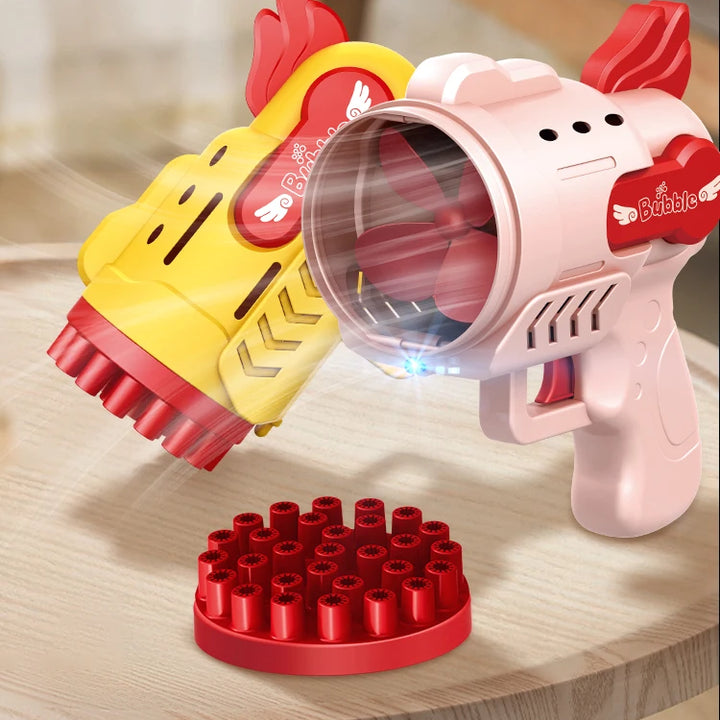 Light-Up Bubble Gun - 29-Hole Gatling Blaster for Boys & Girls 6-14 Years Old (Battery & Bubble Liquid Not Included)