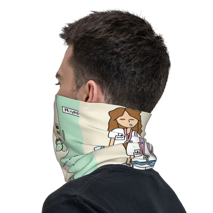 Custom Nursing Pattern Nurse Bandana Neck Gaiter for Ski Cycling Women Men Wrap Scarf Health Care Headband Warmer