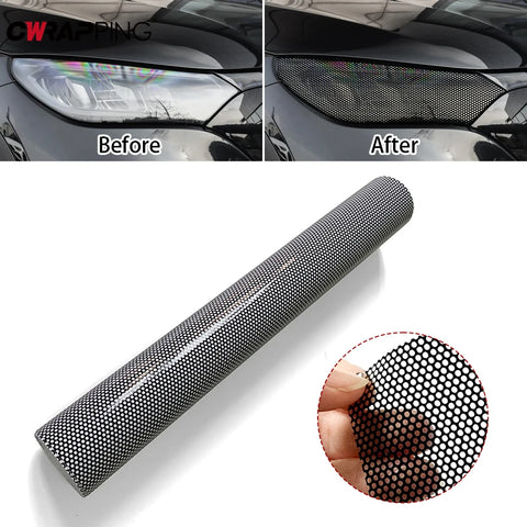 Car Tint Perforated Taillight Lamp Sticker Front Rear Tail Light Lamp Sticker Automobile Headlight Tint Waterproof Film Stickers
