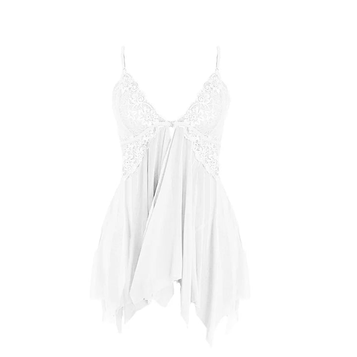 Front Closure Sexy Nightdress Women Sexy Lingerie Underwear Erotic Dress See-through Lace Pajamas Sleepwear Nightdress + Thong