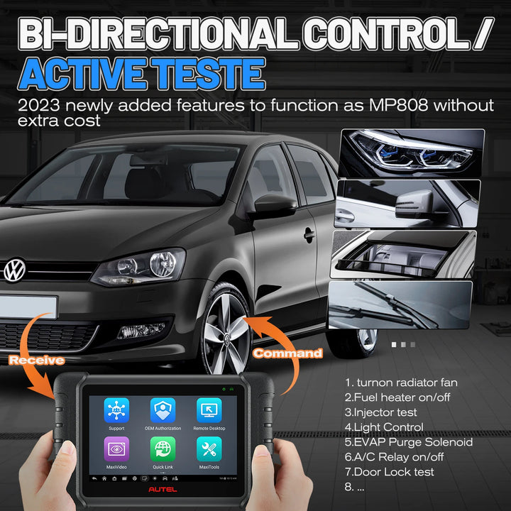 2024 Autel MaxiCheck MX808S OBD2 Scanner Bi-directional Control Scan Tool, 28+ Services, All System Diagnostic Same as MK808S