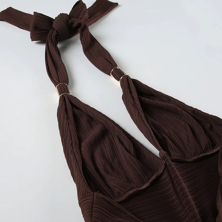 Purple Skirts Two Piece Sets Summer Holidays Party Outfits 2025 New Sexy Halter V-neck Tops and Irregular Mini Skirts Suits