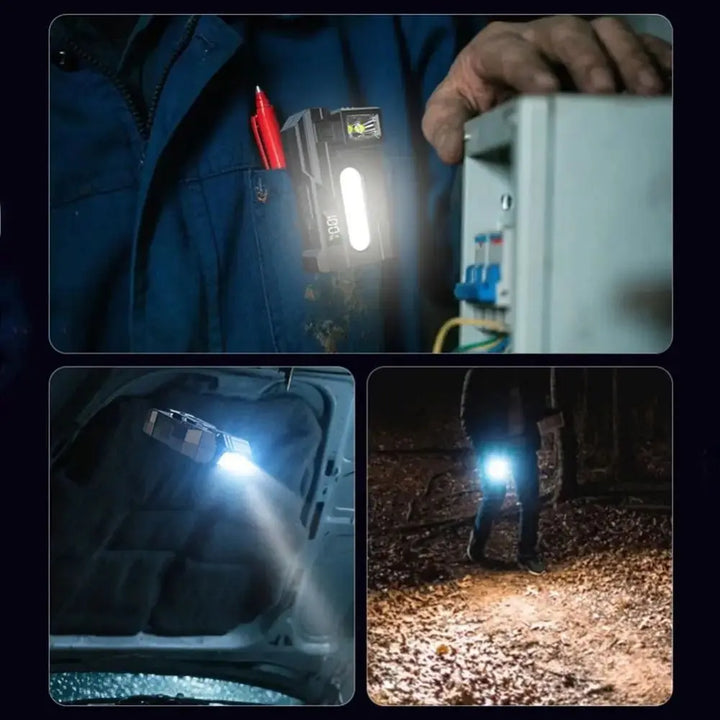 Multi-functional Mini Magnetic Flashlight Adjustable Angle Portable LED Emergency Flashlight USB Water Resistant