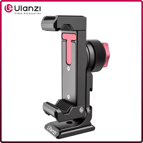 Ulanzi ST-27 Iron Man IV Metal Phone Clip 360° Vertical Shooting Smartphone Clamp With Cold Shoe 1/4''  Arca Tripod Mount Base
