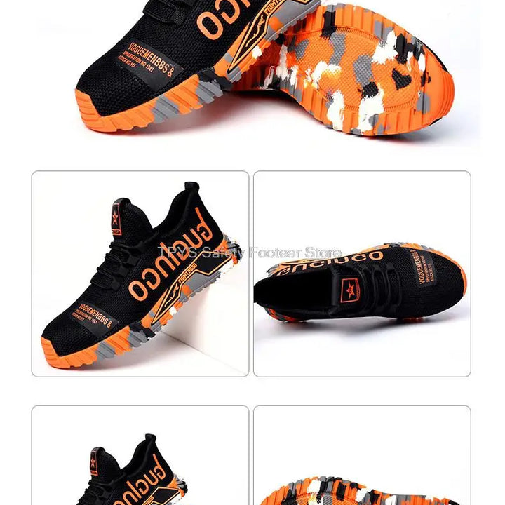 Protective Steel Toe Safety Shoes Men Anti-puncture Work Shoes Men Breathable Industrial Shoes Indestructible Work Safety Boots
