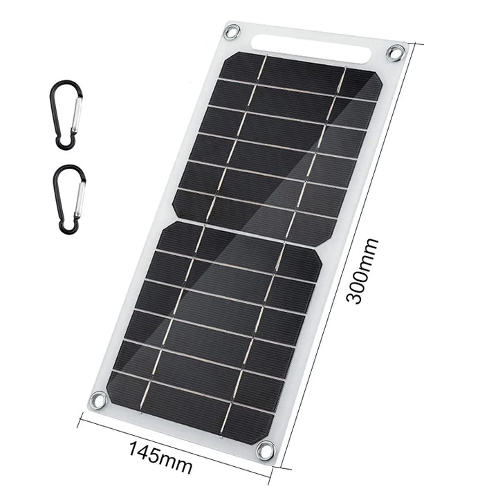 30W Solar Panel With USB Waterproof Outdoor Hiking And Camping Portable Battery Mobile Phone Charging Bank Charging Panel