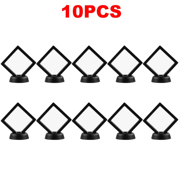 5/10/20/30Pcs Floating Coin Jewelry Display Stand Storage Box For Earring Gems Ring Doll Badge Challenge Medal Holder Organizer